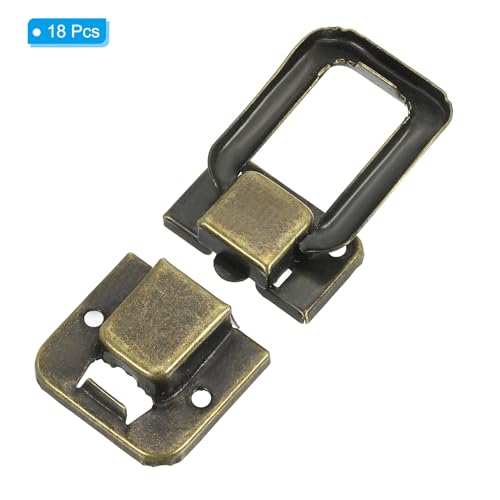 Image of PATIKIL Toggle Catch Lock 1.5 inch x 1 inch, 18 Pack Metal Buckle Hasp Lock Latch Clasp for Jewelry Box Wooden Case Decoration, Bronze