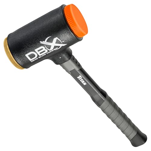 Titan DBX 63647 45oz Dead Blow Hammer with Interchangeable Polyurethane & Brass Striking Faces, Rebound Resistant, 15" Shock Absorbing Fiberglass Handle with Textured Grip by Titan - Used condition - US$30.01