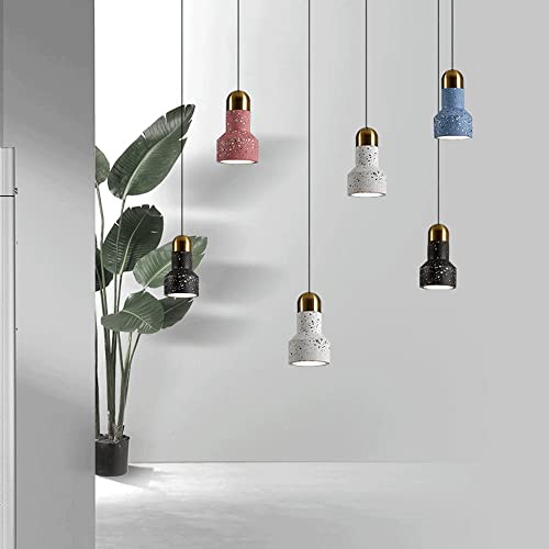 Lustre de luxe rétro en terrazzo Lampe suspendue design chic E27 KGFDSGDS