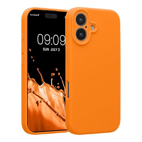 kwmobile Custodia Compatibile con Apple iPhone 17 Cover - Back Case per Smartphone in Silicone TPU - Protezione Gommata - Arancia fruttata