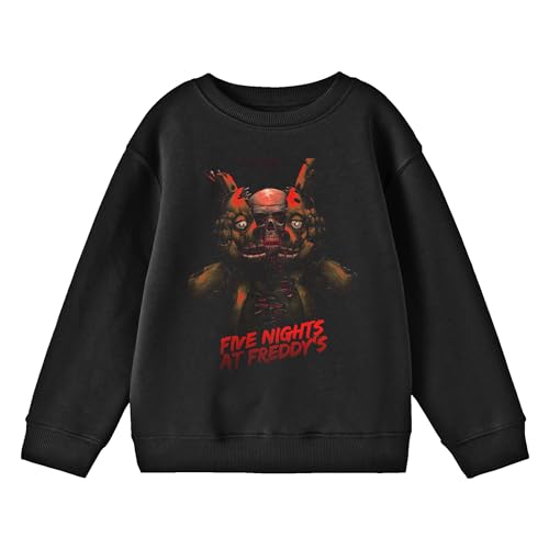 Bioworld Five Nights At Freddys Split Springtrap Crew Neck Long Sleeve Youth Black Sweatshirt -XS