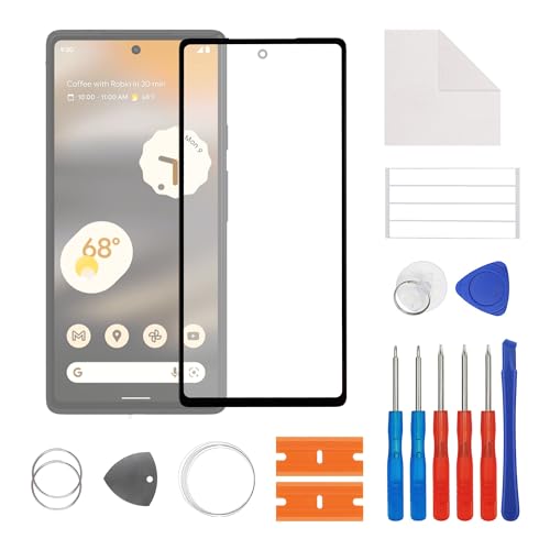 SwarKing Display Glass Frontglas Außenglas Outer Screen Lens Ersatz Kompatibel mit Google Pixel 6A mit Reparatur Set