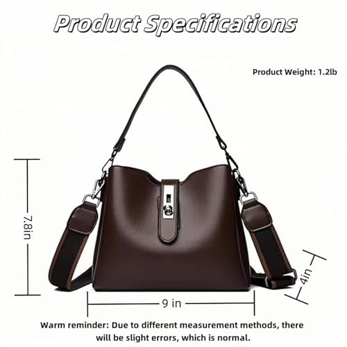 Image of Bucket Bag for Women,Trendy Bucket Crossbody Bag Small Vintage Elegant Tote Bag Women's Shoulder with 2 Shouder Straps