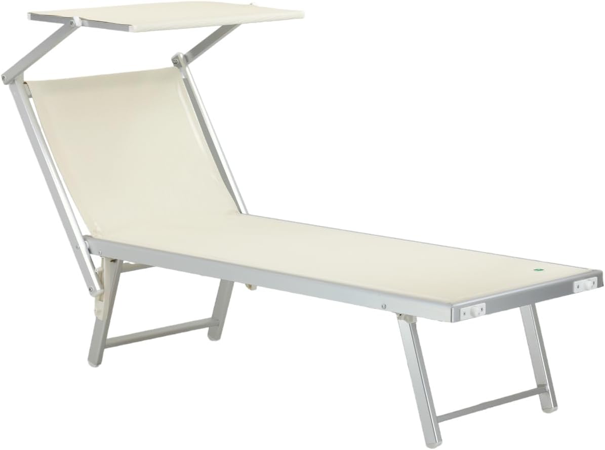 Totò Piccinni Ilsa lit Soleil Pliable 190 x 61 cm mer Plage Jardin terrasse Beige — vue 2
