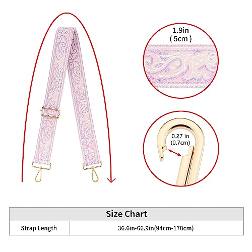 Image of Wide Shoulder Strap Adjustable Replacement Belt Guitar Style Crossbody Bag Handbag Strap Multicolor Canvas Straps(Wide:2in)(Color39)