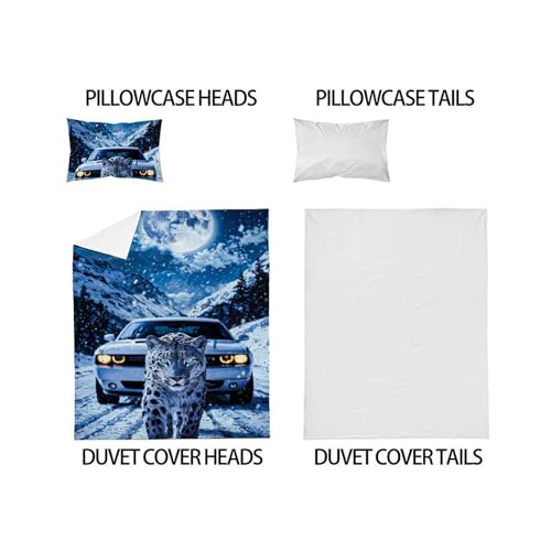 Housse de couette léopard des neiges en microfibre de qualité - 5