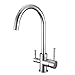 smardy DUO302 Grifo de Cocina 3 Vias, 360° Giratorio para osmosis inversa Agua Purificada (RO) Mangueras Conexión 3/8