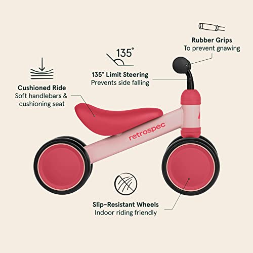 image for Retrospec Cricket Baby Walker Balance Bike with 4 Wheels for Ages 12-2