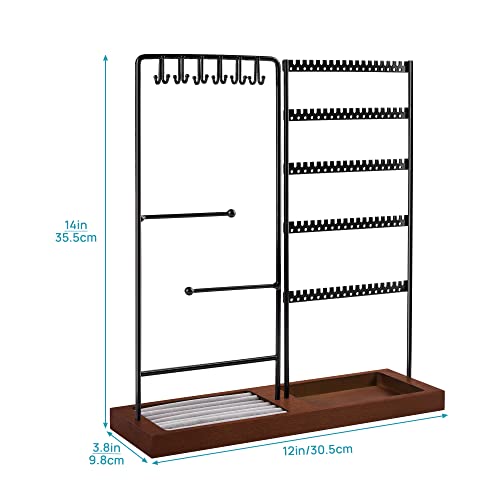 Vtopmart Earring Organizer, 5-Tier Earring Holder Organizer Display For Selling, Jewelry Organizer Holder Stand With 90 Holes, Black #TOP3