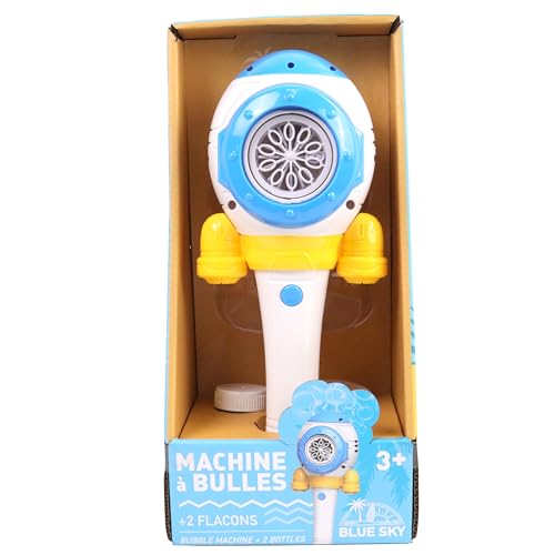 BLUE SKY Bubbelmaskin - Tvålbubblor - 042777 - vit - ljus - plast - 31 cm x 9 cm - barnleksak - utomhusspel - sommarspel - från 3 år