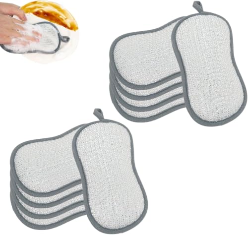 Image of Multifunctional Double Wire Dishwashing Rags, 2026 New Multipurpose Sponge, Durable Cleaning Cloth for Home Kitchen,Dish Sponge for Kitchen Cleaning, Reusable Cleaning Pad for Families (10)