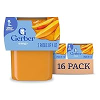 Gerber 2nd Food Baby Food Mango Puree, Natural & Non-GMO, 4 Ounce Tubs, 2-Pack (Pack of 8)