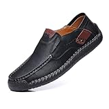 Coramtty Mens Loafers Casual Slip on Shoes Business Moccasins Lightweight Refreshing Classic Slippers Walking Driving Travelling Outdoor Black 10.5