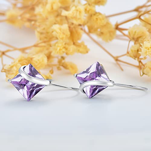 Seiyang Amethyst Earrings 925 Sterling Silver February Birthstone Dangle Drop Earrings For Women Birthday Anniversary Fine Jewelry For Women Girls #TOP3