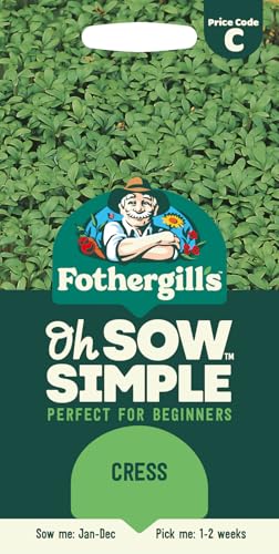 Fothergill's Oh Sow Simple, Cress Vegetable Seeds, Sow: Jan–Dec, Green