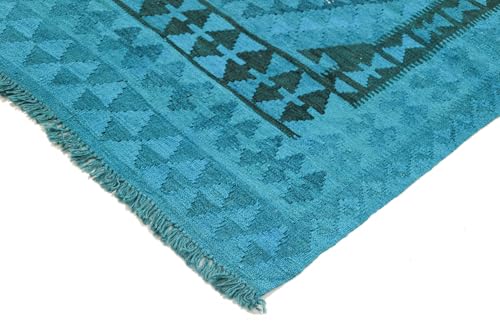 Tapis d'Orient Kilim Afghan en laine chromatique 100x146 au tissage à la main traditionnel