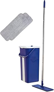 Starlyf Autoclean Mop and Dual Chamber Bucket Set with Microfiber Pads and Pivoting Flat Mop Head