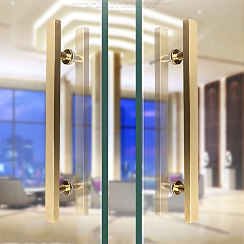 Manija de puerta de acero inoxidable tipo push-pull, tirador resistente de vidrio 8