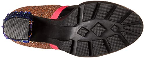 Cape Robbin Nell Gold Glitter Platform Chelsea Ankle Boots With Chunky Block Heels For Women Featuring A Sequined Tongue And Heel - Mermaid Size 9 #TOP3