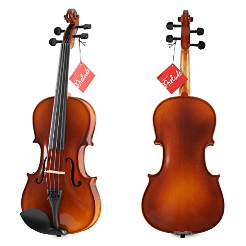Aileen Solidwood Ebony Kids Students Beginners Violin Rental Shop Preference Outfit with Case, Rosin, Premium Strings, Shoulder Rest, Fingerboard Sticker (4/4)