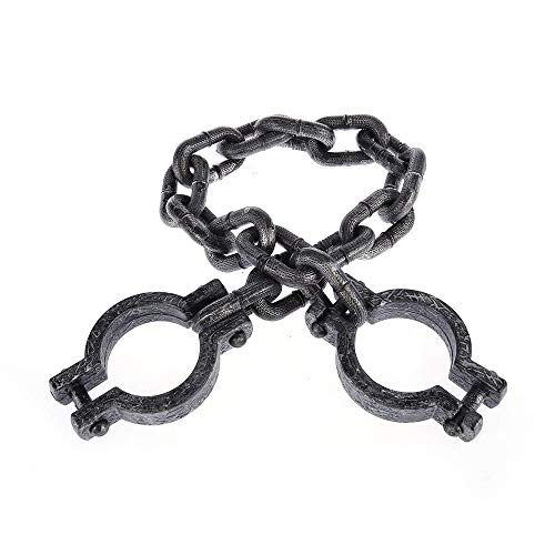 Bezall Halloween Chain, Plastic Wrist Shackles Prison Handcuffs Links for Halloween Haunted Decoration Costume Party Trick Props