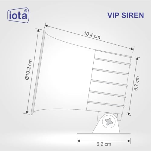 iota Electronic Siren VIP (Medium, 12V, 110dB, Black) - Image 4