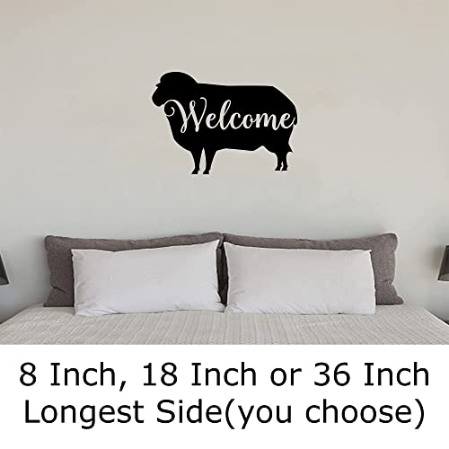 Welcome Farm Barn Animals Sheep Goat Home Farmer Wall Decals For Walls Peel And Stick Wall Art Murals Black Small 8 Inch #TOP1