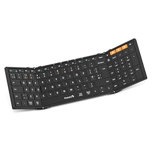 ProtoArc Foldable Bluetooth Keyboard Folding Keyboard with Number Pad | XK01 Full-Size Portable Keyboard Mini Wireless Keyboard for Windows iOS Android Tablet | QWERTY UK Layout – Black