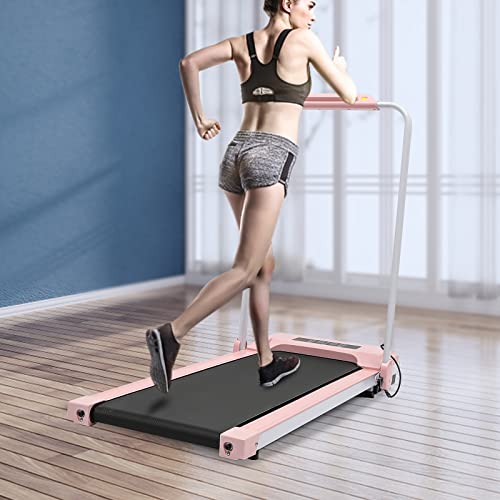 Xigner Cinta de correr plegable para el hogar, pantalla LED de 500 W, almohadilla de caminar ultraplana bajo el escritorio, resistente y duradera, 0,8 - 10 km/h, con alfombrilla antideslizante