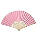 Ventilateurs Pliants en Bambou, Éventail en Papier Pliant, Élégant Style Chinois Vintage Côtes Éventail DIY Éventail en Papier Vierge Mariage Douche Fête Décor Scène de Danse Classique(Rose)