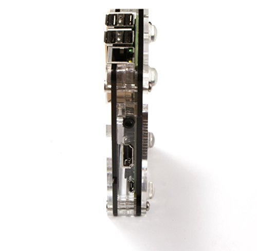 C4Labs Zebra Case Kit For Raspberry Pi 3B+, 3, 2, 2B And B+ Heat Sinks And Power Cord Included-Black Ice #TOP2