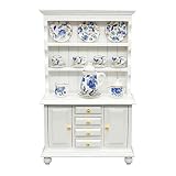 SAMCAMI Miniature Dollhouse Furniture Kitchen Set - Kitchen Cabinet Cupboards and Tea Set – 1 12 Sca
