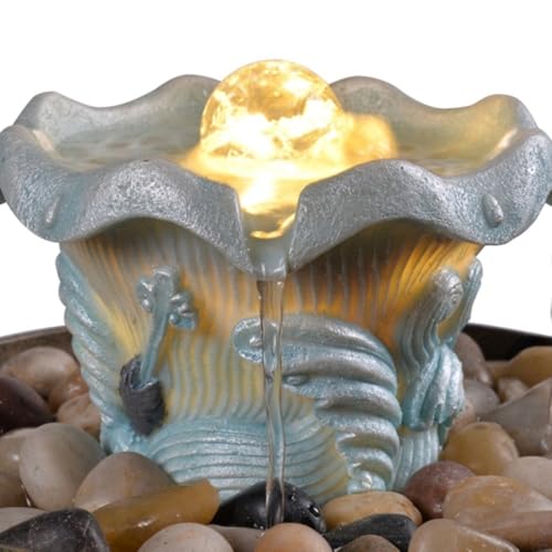Fontaine de bureau créative en résine sculptée avec écoulement d'eau fluide