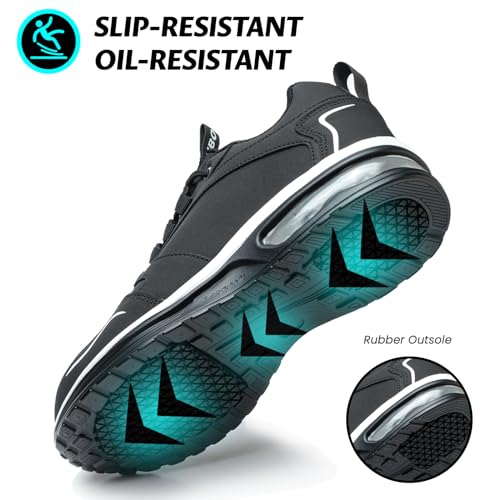 Image of LANSNBO Waterproof Steel Toe Shoes for Women Non Slip Sneakers | Work safety protection, puncture proof sole, comfortable lightweight, for industrial construction food service jobs