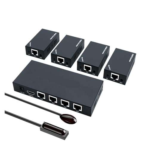 MMHHHG Convertidores de vídeo, Extensor 1x4, Divisor 4K, múltiple sobre un Solo Cable CAT6/7 HDCP 2.2