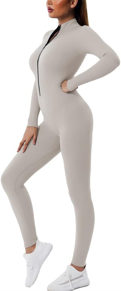 Combinaison De Sport Femme Courte – Sans Manches, Fermeture éclair – Pour Yoga, Fitness, Confortable Et Extensible