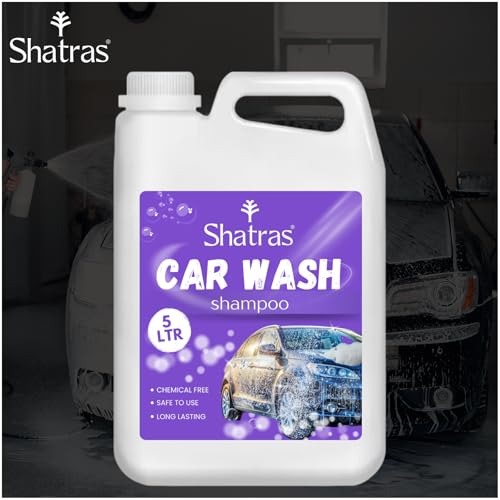 Image of Shatras Car Wash Shampoo - High Foam Car Cleaning Liquid | pH Neutral Formula | Scratch-Free Wash | Deep Cleaning & Extra Shine | Suitable for All Vehicles - 5L (PURPLE)