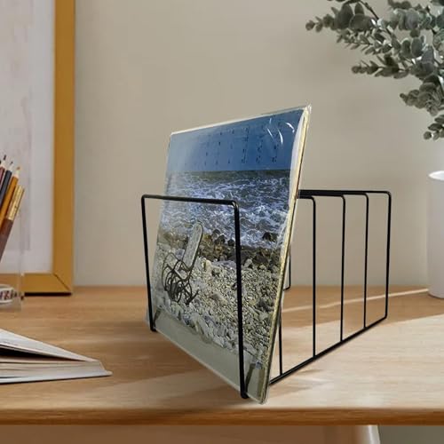 Soporte de almacenamiento de discos de vinilo estante para libros negro 3