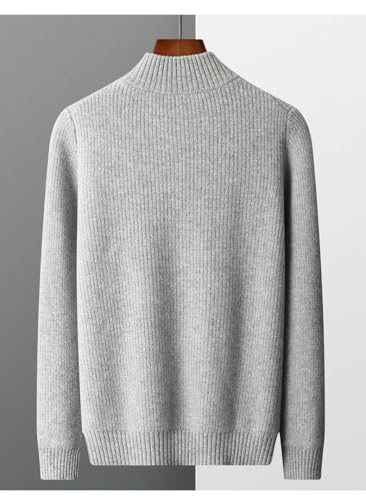 Men Zipper Pocket 100 Percent Wool Cardigan Men's O Collar Sweater Warm Loose Casual Zipper Thickened Cardigan3