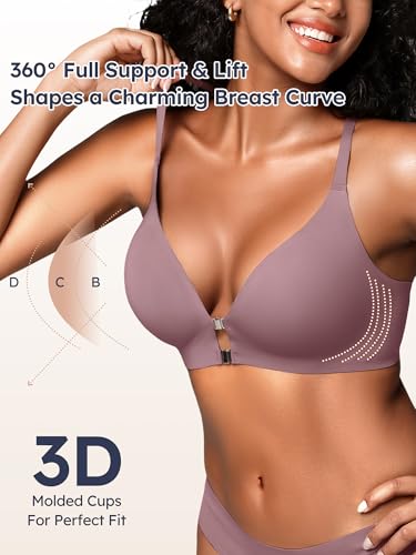 Image of Racerback Bras with Metal Magnetic Front Closure - S-XL Wireless for Women No Underwire Seamless Supportive Bralettes