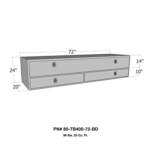 Brute 80-TB400-72-BD Pro Series 72\" High Capacity Stake Bed Contractor Polished Aluminum Tool Box with Bottom Drawers - Thumbnail 2