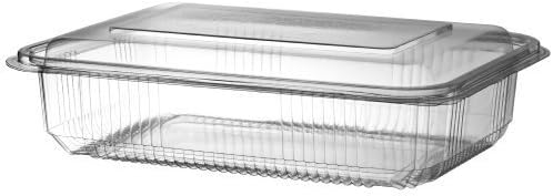 20 x Plastic Hinged Food Salad Containers 750cc also Ideal for Fruit or Cake Display