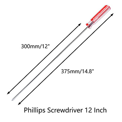 Image of Phillips 12 Inch Long Screwdriver - Magnetic Tip, Extra Long Shaft Cross Head Screwdriver
