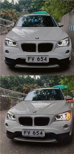 Phare LED pour BMW X1 E84 2010-2015 feu avant DRL Angel Eyes halogène