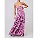 ABYOVRT Women Floral Maxi Dress Tie Front Cut Out Backless Boho Spaghetti Strap Summer Beach Sundress (Purple,S)