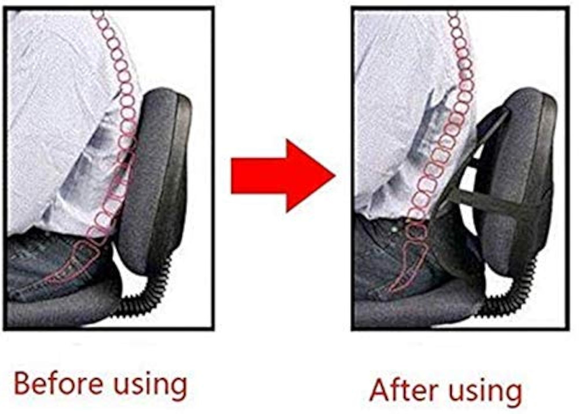 Rubber Universal Car Seat Back Support Massage Pillow, Black