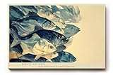 Une impression d'art de qualité supérieure avec une représentation détaillée précise montre le mouvement dynamique de l'essaim de poissons et la douceur des couleurs de l'eau particulièrement clair. La technique d'impression moderne assure des couleurs harmonieuses et une profondeur d'image impressionnante