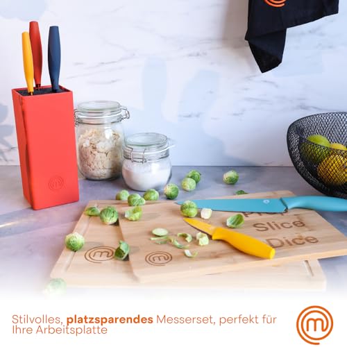 MasterChef Messerblock mit Messer, Messerset mit Block, 6-teilig, Farbig – Ansicht 3
