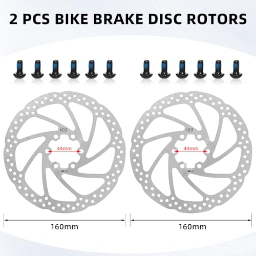 2-Pistons MTB Disc Brake Set Hydraulic Disc Brake Kit Left Rear Right Front with 160mm Rotors Aluminum Alloy Hydraulic Brake Fit for Mountain Bike E-Bike Fat Bike (Red) - Thumbnail 7