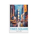 EKMCL Plaque murale vintage en métal Times Square, New York, 30 x 40 cm, idéale pour la maison, un atelier, un bar, un club, un restaurant ou un café.